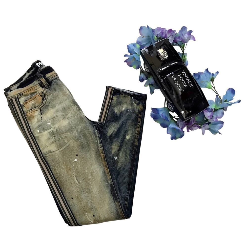Preme NWOT Stone Wash Paint Splatter Skinny Jeans Men 32